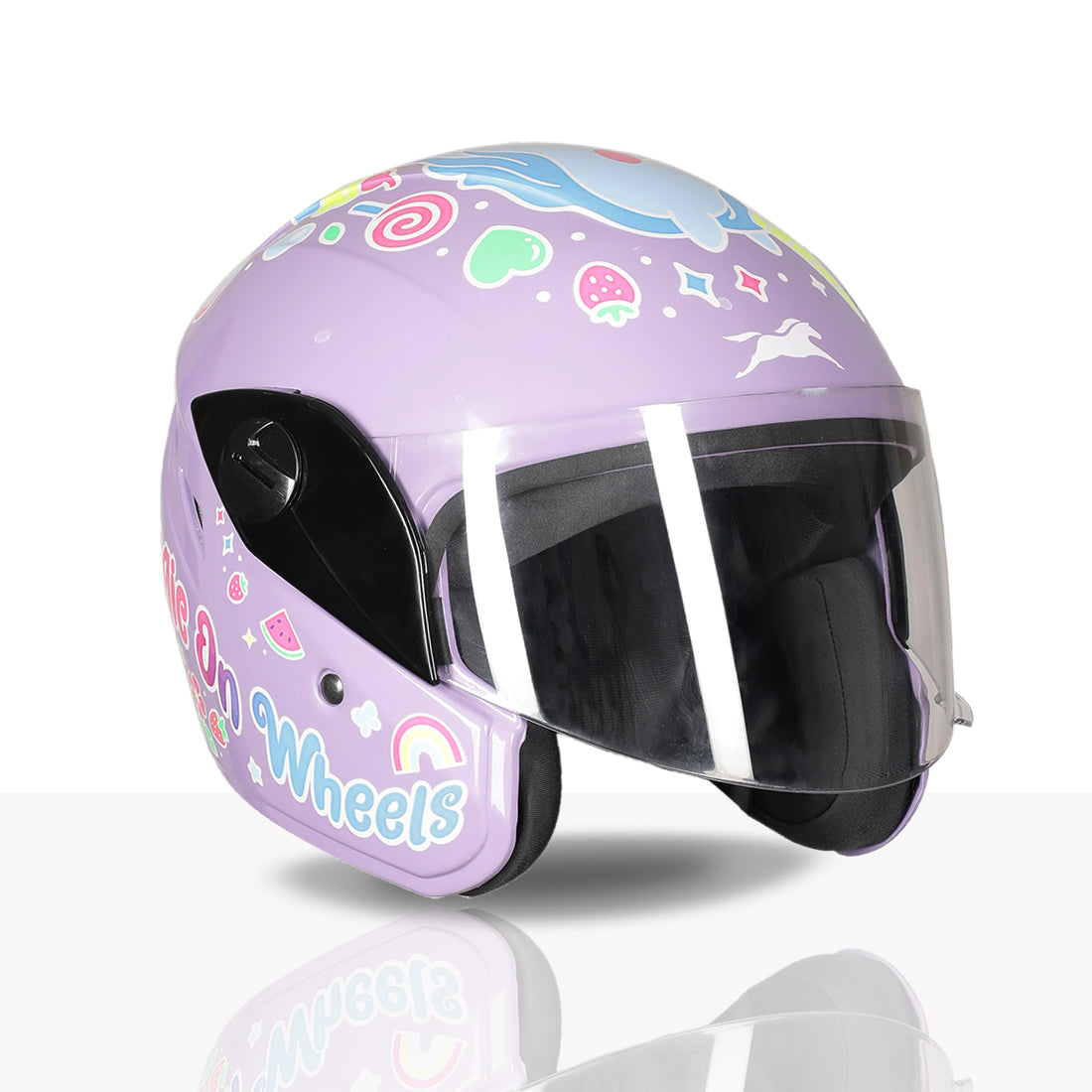TVS Moto Jr. Kids Helmet |Fun Glow in the Dark Graphics | Lightweight ISI Certified ABS Shell| Removable Cheek Pads | Ideal Kids Bike Helmet for Cycle Scooter Daily Ride Comfort & Protection